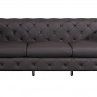 93" Brown Genuine Leather Standard Sofa