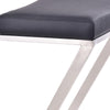 26" Contempo Black Faux Leather and Stainless Backless Bar Stool
