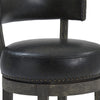 26" Brown Onyx Faux Leather Swivel Wood Counter Stool