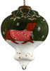 Trotting Dog in Comfy Christmas Attire Hand Painted Mouth Blown Glass Ornament