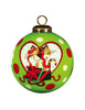 Charming Cat in a Heart Hand Painted Mouth Blown Glass Ornament