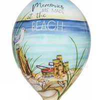 Beach Memories Hand Painted Mouth Blown Glass Ornament