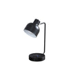 15" Black Metal Desk USB Table Lamp With Black Shade