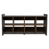 Modern Espresso and Mahogany Eight Pair Shoe Rack Storage Unit