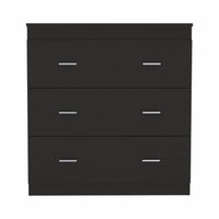 32" Black Wengue Manufactured Wood Three Drawer Standard Dresser