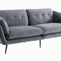 84" Dark Grey And Black Standard Sofa
