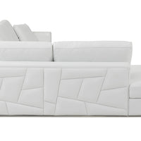 White Deco Tufted Italian Leather Modular L Shape Two Piece Corner Sectional