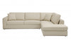 Beige Deco Tufted Italian Leather Modular L Shape Two Piece Corner Sectional