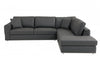 Dark Gray Italian Leather Modular L Shaped Two Piece Corner Sectional