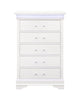 16" White Solid Wood Five Drawer Chest with LED Lighting