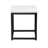 16" Black And Marble White Manufactured Wood And Steel Square End Table
