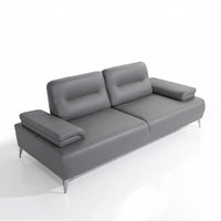 Ruslan Sofa in Light Grey Leather