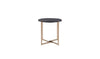 24" Champagne And Black Manufactured Wood And Metal Round End Table