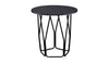 22" Black And Espresso Manufactured Wood And Metal Round End Table
