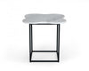 15" Black And White Marble Free Form End Table