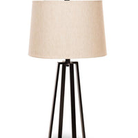 Set Of Two 29" Black Acrylic Table Lamps With Beige Empire Shade