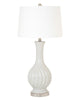 33" Grey Curvy Ceramic Table Lamp With White Empire Shade
