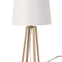 Set of Two 29" Gold  Metal Open Geometric Table Lamps With Off White Shade