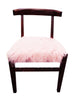 21" Blush Faux Fur And Dark Brown Solid Color Side Chair