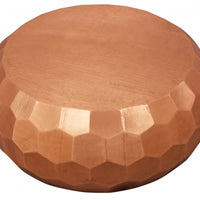 28" Rustic Copper Brass Hexagon Coffee Table