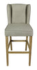 48" Gray And Brown Solid Wood Bar Height Chair With Footrest
