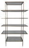 59" Clear And Gold Iron Five Tier Etagere Bookcase