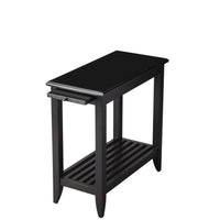 24" Black Rectangular End Table With Shelf