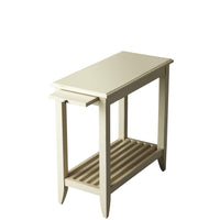 24" Cream White Rectangular End Table With Shelf