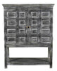 40" Distressed Wash Dark Gray Solid Wood Two Door Accent Cabinet