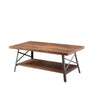 48" Sandy Black And Weathered Oak Rectangular Coffee Table With Shelf