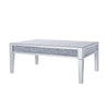 48" Silver Mirrored Rectangular Mirrored Coffee Table