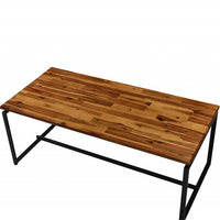 47" Black And Oak Pvc Veneer Rectangular Coffee Table