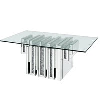 47" Mirrored And Clear Glass And Manufactured Wood Rectangular Mirrored Coffee Table