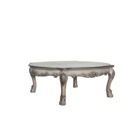 54" Vintage Bone White Solid Wood Rectangular Coffee Table