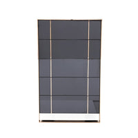 33" Black Gold Manufactured Wood + Solid Wood Stainless Steel Five Drawer Standard Chest