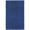 8' X 11' Deep Blue Shag Tufted Handmade Stain Resistant Area Rug