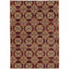 3' X 5' Red And Gold Oriental Power Loom Stain Resistant Area Rug