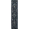 2' X 10' Blue And Brown Oriental Power Loom Stain Resistant Runner Rug