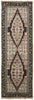 8' Brown Yellow And Green Wool Floral Hand Knotted Distressed Stain Resistant Runner Rug With Fringe