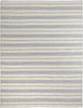 4' X 6' Blue Ivory And Tan Striped Dhurrie Hand Woven Stain Resistant Area Rug
