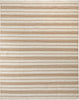 10' X 14' Ivory Taupe And Brown Striped Dhurrie Hand Woven Stain Resistant Area Rug