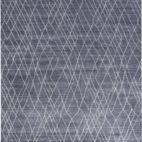 2' X 3' Blue And Ivory Abstract Hand Woven Area Rug
