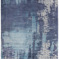 5' X 8' Blue And Ivory Abstract Hand Woven Area Rug