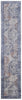 10' Blue Ivory And Red Floral Power Loom Distressed Stain Resistant Runner Rug