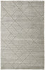 2' X 3' Ivory And Silver Striped Hand Woven Area Rug