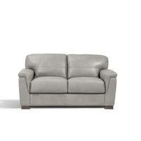 67" Gray Leather And Black Standard Love Seat