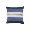 22" X 22" Navy Blue And White 100% Cotton Coastal Zippered Pillow