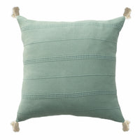 18" X 18" Aqua And Green 100% Cotton Zippered Pillow