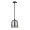 10" Gray Smoked Glass Dimmable Bell Shape Pendent Ceiling Light