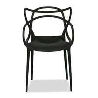 Black Polypropylene Cross Back Dining Chair